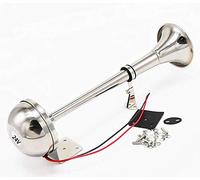 YIYIDA Electric horn Ship Horn Truck Horn Stainless Steel 304 Car Horn Electric Car Marine Single Trumpet Metal Loud speaker Air Horn for any 24V cargo boat wheel ship train car vans truck etc