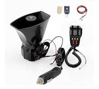 YIYIDA Horn, 130db 7 Tone Sound Car Siren, Vehicle Horn for 12V car boat truck, Mic PA Speaker System, ABS Plastic, Black, YYDA851