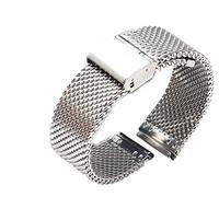 Yiyida Silver Metal Mesh Watch Band Straps Bracelets High-End Solid Stainless Steel Folded Clasp
