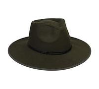 YiyiLai Fedora Hats for Men Women Wide Brim Felt Panama Hat with Black braided leather buckle Headband Trendy Woolen Jazz Hat