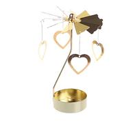 YiyiLai Spinning Tealight Rotary Candle Metal Tea light Holder Home Decoration Gold Heart