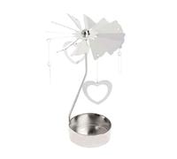 YiyiLai Spinning Tealight Rotary Candle Metal Tea light Holder Home Decoration Silver Heart