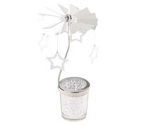 YiyiLai Tea light Holder Rotating Candle Holder Carousel Home Decoration Silver Star