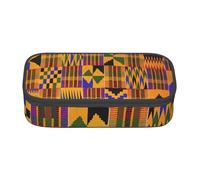 Yiyilong African Ethnic Print Large Capacity Pencil Case Storage Bag for Office Supplies Cosmetic Toiletries, Black, One Size, Art Deco