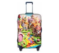 Yiyilong Candy Land Printed Elastic Luggage Cover Suitcase Protective Cover with Zipper, white, L