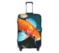 Yiyilong Elastic HD Koi Fish Print Luggage Cover,Suitcase protection cover Case Cover with zipper, White, XL