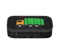 Yiyilong I Love Garbage Trucks Large Capacity Pencil Case Storage Bag for Office Supplies Cosmetics Toiletries, Black, One Size, Art Deco