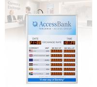 YIYIRAN LED Exchange Rate Display, Wall-Mounted Digital Currency Exchange Rate Display Board, with Remote Control, Date & Time Display, Power-Off Memory, for Banks, Exchange Offices & Hotels