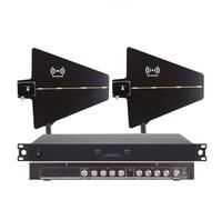 YIYIRAN UHF Antenna Power Distribution System, Active Directional Antennas Wireless Microphone System for SHURE, with 2 Antenna Paddles for Stage Performance,Wedding, Live Shows