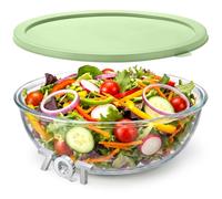 Yiyiring 7qt Large Glass Mixing Bowl with Lid Thickened Borosilicate Glass Bowl for Baking Sourdough, Meal Prep, Salad, Mixing, Microwave Storage Prepping Freezer Safe