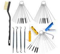 Yiyiring Carburetor Cleaner Kit with 1 Single Head Brush 30 Needles 15 Nylon Brushes 1 Hexagonal Wrench 1 Scraper and 4 Cleaning Hooks 1 Aluminum Case for Motorcycle Atv Moped Welder Carb