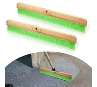 Yiyiring Green Concrete Broom Soft Without Handle Soft Flow Through Brush with Mounting Threads for Concrete Finishes, Hard Floors, Yards (2 Pcs,24 Inches)