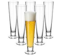 Yiyiring Pilsner Beer Glasses Set of 6, 14.5 oz Pint Glasses for Pilsner, Kolsch, Lager, Beverage, Old Fashioned Beer Drinking Gifts for Home Bar Party Soocer Competition