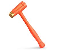 YIYITOOLS 1.5lb (24oz) Dead Blow Hammer with Brass Cap,Brass Hammer with Head Brass Tip,Shockproof Design,Unibody Molded Grip,Spark and Rebound Resistant,Orange,Ideal for DIY,Automotive,Jewelry Making