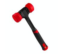 YIYITOOLS 40mm 2-Sided Soft Face Hammer,High Carbon Steel Forging,Double Face Installation Mallet with Non-Marring Solid PU Head,Shock-Absorbing Antislip Rubber Handle,for Sheet Metal,Flooring Install