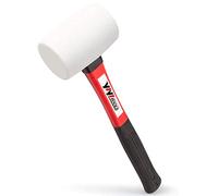 YIYITOOLS Rubber Mallet Hammer with Fiberglass Handle-16-oz, White (YY-2-004)