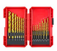 YIYITOOLS Titanium Twist Drill Bit Set 21 Piece Fit for Cutting Hard Metals，Such as Stainless Steel, Aluminum Alloy and Titanium Alloy 21 Pieces
