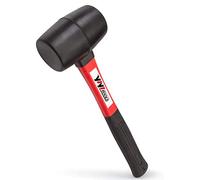 YIYITOOLS YY-2-005 Rubber Mallet Hammer with Fiberglass Handle-16-oz, Black