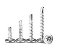 YIYIWANG 20 Pcs Stainless Steel Self-Drilling Screws M4.2 x 50mm Wafer Head Tek Screws for Sheet Metal, Wood & Plastics - Modified Truss Head Design for Secure Fastening