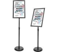 YIYO Floor Standing Sign Holder - A3 Adjustable Aluminum Sign holder, Menu Display Notice for Wedding/Business Activities Display（Black）