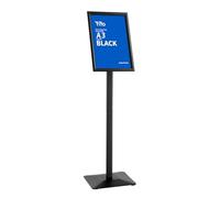 YIYO Sign Stand Poster Stand，adjustable heavy duty pedestal Sign Holder Floor ，aluminium frame floor standing signage for display A3 menu advertising (Black, A3)