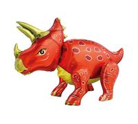 YiYou Giant Animal Foil Balloons Set, 4D Standing Lion Tiger Panda Elephant Dinosaur, Wildlife Theme Party Decorations (Triceratops)