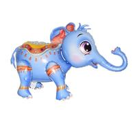 YiYou Giant Animal Foil Balloons Set, 4D Standing Lion Tiger Panda Elephant Dinosaur, Wildlife Theme Party Decorations (Elephants)