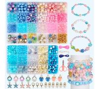 YiyouYi 2 Sets Bracelet Making Kits for Girls, 39-Colour Ocean Series Jewellery Making Kit, 6～12mm Beads for Bracelet Making, Suitable for Children Aged 4 and Above, Crafts and Gifts