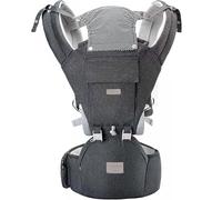 Baby Carrier, YIYUNBEBE Baby Carrier with Hip Seat for Newborn to Toddler, Adjustable 6-in-1 Baby Carrier with Hip Seat Lumbar Support, Perfect for On-The-go, Grey