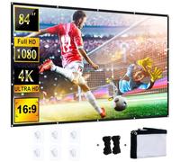 YiYunTE Projector Screen 84 Inch, Indoor Outdoor Projector Screen with 16:9 HD 4K Screen, Portable Foldable Projection Screen Projections Movies Screen for School Home Theatre Cinema Office Party