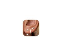 YiYunTE Sterling Silver Earrings for Multiple Piercings, Hypoallergenic Titanium Silver Ear Stack Set, 3 Huggies Hoops Earrings for Cartilage Helix Lobe, Dangly Drop Earring Gift for Women