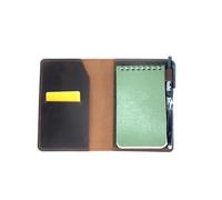 YIYUS Leather Cover Compatible with Rite in the Rain & Rocketbook Mini Notebooks, Top Bound Spiral Notebook Cover, Memo Notepads Holder Leather Cover for 3" X 5" Pocket Notepad With Pen Holder