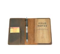 YIYUS Leather Journal Cover for Field Notes, Notebook Cover Vintage Leather Cover for 3.5" x 5.5" Notebooks 01 darkbrown