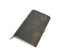 YIYUS Travelers Notebook Handcrafted Genuine Leather Journal Cover - A5 8.3"x 5.5" / 21 * 14CM Refillable Travel Journal Cover with Inner Pockets and Card Slots TN A5- Darkbrown