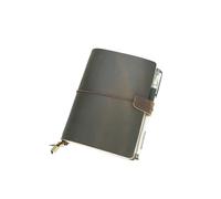 YIYUS Travelers Notebook Handcrafted Genuine Leather Journal Cover - A6 4.1" x 5.8" / 10.5cm x 14.8 cm Refillable Travel Journal Cover with Inner Pockets and Card Slots A6 TN Darkbrown