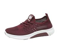 YIzdegg Comfortable women's hiking shoes, outdoor sports shoes, summer shoes, lightweight, breathable trekking shoes with memory foam, comfort insert, non-slip for long walks, in women's sizes, red, 7