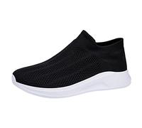 YIzdegg Men's Summer Trainers, Slip-On Sports Shoes, Soft Sole, White, 7 UK