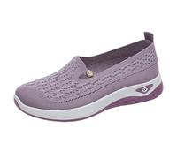 YIzdegg Orthopaedic Shoes Women's Wide H Walking Shoes Trainers Lightweight Comfortable Elegant Trainers Fabric Shoes Breathable Hallux Valgus Summer Shoes Slip-On Shoes Heel Spurs Diabetics, purple