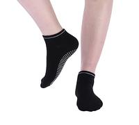 YIzdegg Plain Backless Grip Socks for Women Yoga Sports Socks Non-Slip Slippers Socks for Women Socks Running, black, One Size