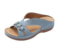 YIzdegg Sandals Women's Arch Support - Sandals Massage Sole Heel Shoes Non-Slip Slippers Comfortable Mules Open Toe Summer Shoes Breathable Roman Sandals Beach Shoes Women's Sandals, blue, 4.5 UK