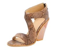 YIzdegg Sandals Women's Open Front Back Closed Sandals Women's with Heel Open Toe Fashion Western Heel Evening Shoes with Back Zip Stylish and Elegant Women's Sandals Summer Sandals, brown, 38 EU