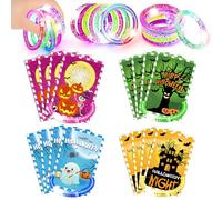 Yizeda 32PCS Halloween Party LED Light Up Bracelets Halloween Party Favors Bracelet Glow in the Dark Bracelets Party Favor Treasure Classroom, Birthday, Goodie Bag Fillers
