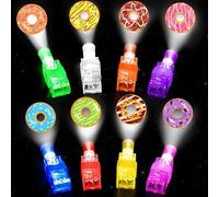 Yizeda Donut LED Light Up Rings 32 PcsDonut Party Favors Glowing Finger Rings Toys Donut Birthday Party Supplies,Classroom Prizes Pinata Goodie Bag Stuffers Gift