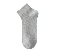 Yizelli 3 Pairs Ankle Socks for Men Solid Color Short Cotton Socks for Spring Summer (Light Grey)