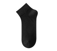 Yizelli 3 Pairs Cotton Soft Ankle Socks for Men Solid Color Short Socks for Spring Summer Fall (Black)