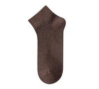 Yizelli 3 Pairs Cotton Soft Ankle Socks for Men Solid Color Short Socks for Spring Summer Fall (Dark Brown)