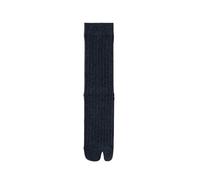 Yizelli 3 Pairs Men's Tabi Socks Warm Wool Split Toe Mid Crew Socks for Fall Winter (Navy Blue)