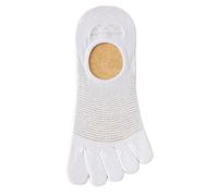 Yizelli 3 Pairs Solid Color Toe Socks for Men Breathable Thin Invisible Five Finger Socks for Spring Summer (White)