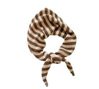 Yizelli Triangle Knit Scarf for Women Warm Stripe Scarf for Spring Fall Winter (Coffee)