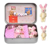 Yizemay Easter Bunny in A Box, Easter Gifts for Kids Adults, A Little Pocket Rabbit Hug Mini Bunny Hug Cute Basket Stuffer Stuffed Animals Positive Miss You Gifts.